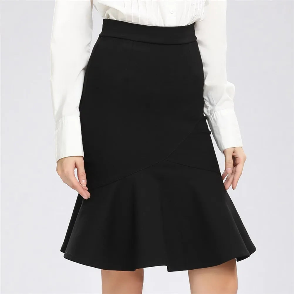 Version of high waist bag hip stretch skirt ruffled A word skirt fishtail skirt